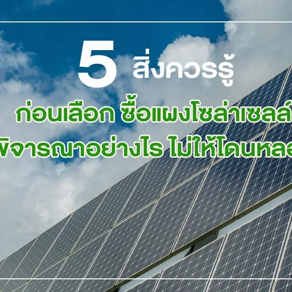 5 สิ่งควรรู้ ก่อนเลือก ซื้อแผงโซล่าเซลล์ พิจารณาอย่างไร ไม่ให้โดนหลอก