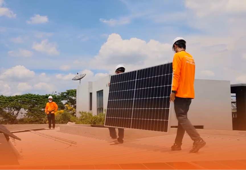 ตัวอย่างการติดตั้งโซลาร์เซลล์โดยทีมงาน SPC