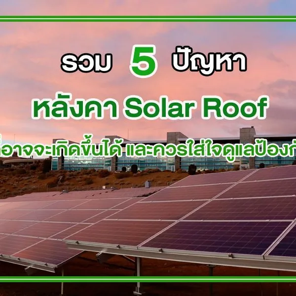 รวม 5 ปัญหา หลังคา Solar Roof ที่อาจจะเกิดขึ้นได้ และควรใส่ใจดูแลป้องกัน